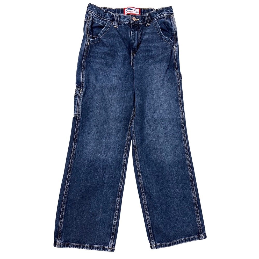 Old Navy Kids Painter's Pants Reissue Dark Wash Carpenter Jeans Blue Size 16 - Picture 2 of 7